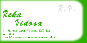 reka vidosa business card